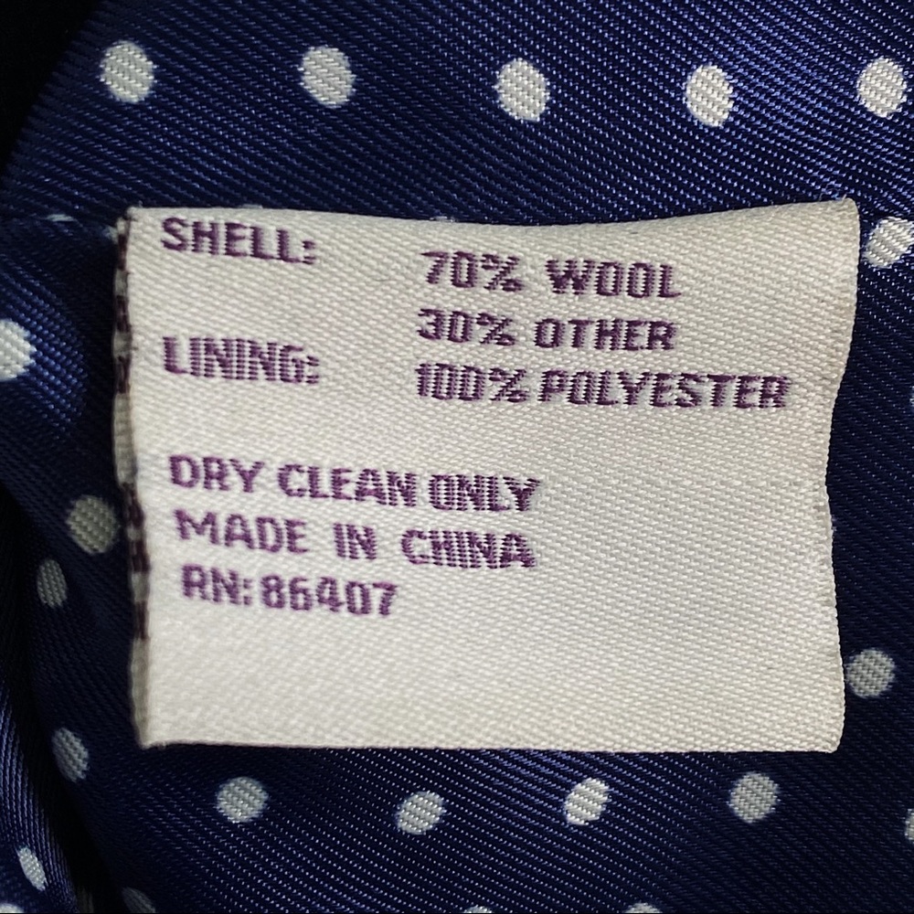 SOLD - MOMO MATERNITY Coat Small Wool Blend Navy Blue - Picture 8 of 16